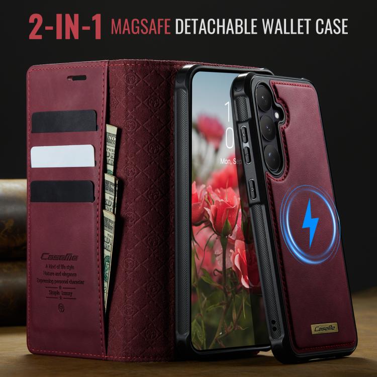 CaseMe C49 Magnetic RFID Blocking Detachable Wallet Leather Phone Case, For Samsung Galaxy S26+ 5G, For Samsung Galaxy S26 Ultra 5G, For Samsung Galaxy S26 5G, For Samsung Galaxy S25 FE 5G, For Samsung Galaxy S25 Edge 5G, For Samsung Galaxy A56 5G     ...
