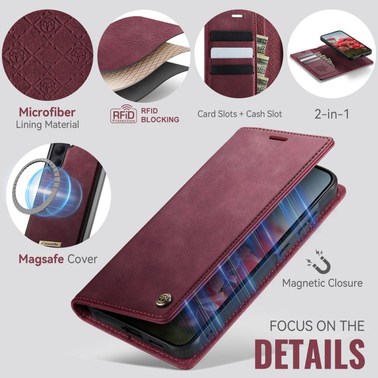 CaseMe C49 Magnetic RFID Blocking Detachable Wallet Leather Phone Case, For Samsung Galaxy S26+ 5G, For Samsung Galaxy S26 Ultra 5G, For Samsung Galaxy S26 5G, For Samsung Galaxy S25 FE 5G, For Samsung Galaxy S25 Edge 5G, For Samsung Galaxy A56 5G     ...