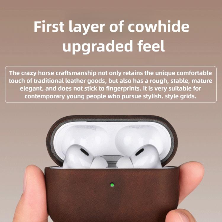 Crazy Horse Genuine Leather Earbuds Protective Case