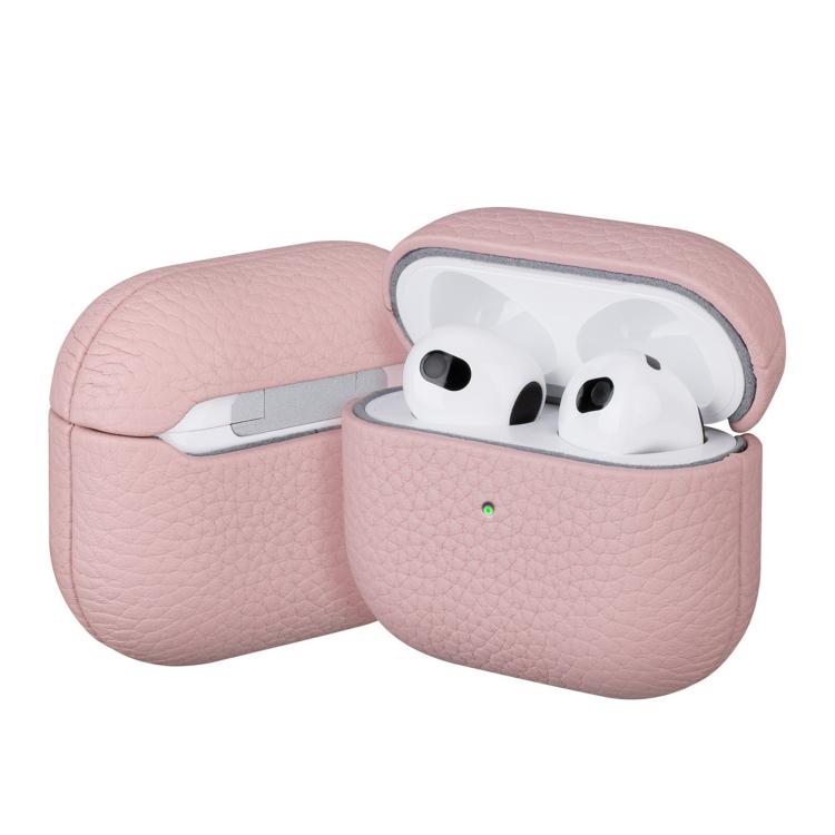 Litchi Grain Genuine Leather Earbuds Protective Case