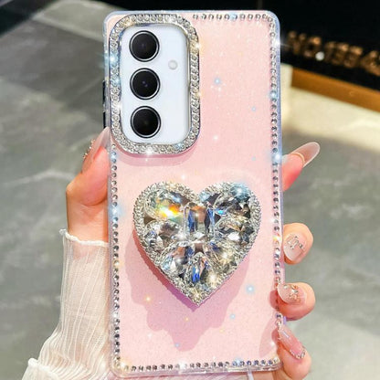 Diamond Glitter Gemstone Heart Holder Phone Case, For Samsung Galaxy S26+ 5G, For Samsung Galaxy S26 Ultra 5G, For Samsung Galaxy S26 5G, For Samsung Galaxy A07 5G, For Samsung Galaxy A17 5G, For Samsung Galaxy A56 5G, For Samsung Galaxy A26 5G        ...