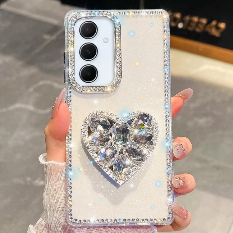 Diamond Glitter Gemstone Heart Holder Phone Case, For Samsung Galaxy S26+ 5G, For Samsung Galaxy S26 Ultra 5G, For Samsung Galaxy S26 5G, For Samsung Galaxy A07 5G, For Samsung Galaxy A17 5G, For Samsung Galaxy A56 5G, For Samsung Galaxy A26 5G        ...