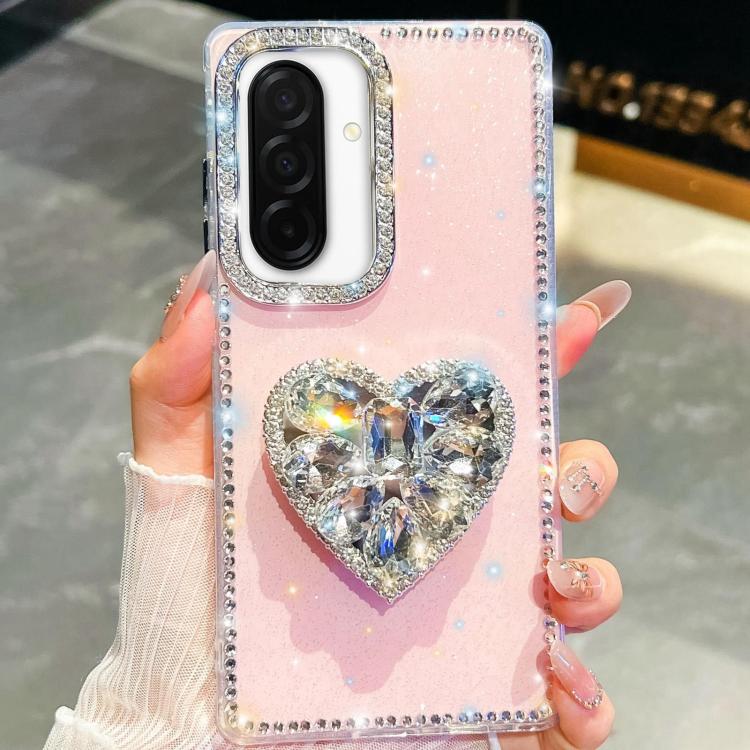 Diamond Glitter Gemstone Heart Holder Phone Case, For Samsung Galaxy S26+ 5G, For Samsung Galaxy S26 Ultra 5G, For Samsung Galaxy S26 5G, For Samsung Galaxy A07 5G, For Samsung Galaxy A17 5G, For Samsung Galaxy A56 5G, For Samsung Galaxy A26 5G        ...