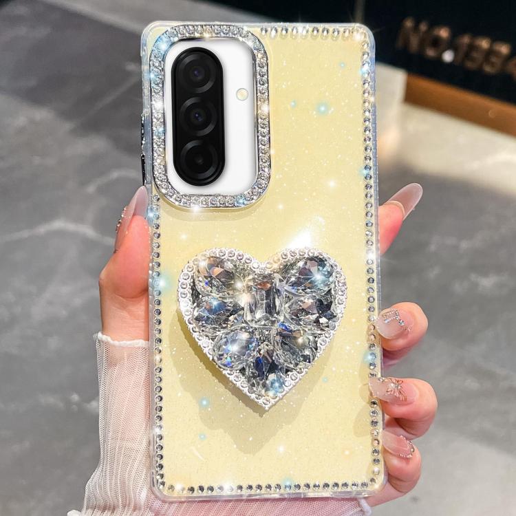 Diamond Glitter Gemstone Heart Holder Phone Case, For Samsung Galaxy S26+ 5G, For Samsung Galaxy S26 Ultra 5G, For Samsung Galaxy S26 5G, For Samsung Galaxy A07 5G, For Samsung Galaxy A17 5G, For Samsung Galaxy A56 5G, For Samsung Galaxy A26 5G        ...
