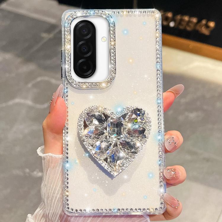 Diamond Glitter Gemstone Heart Holder Phone Case, For Samsung Galaxy S26+ 5G, For Samsung Galaxy S26 Ultra 5G, For Samsung Galaxy S26 5G, For Samsung Galaxy A07 5G, For Samsung Galaxy A17 5G, For Samsung Galaxy A56 5G, For Samsung Galaxy A26 5G        ...