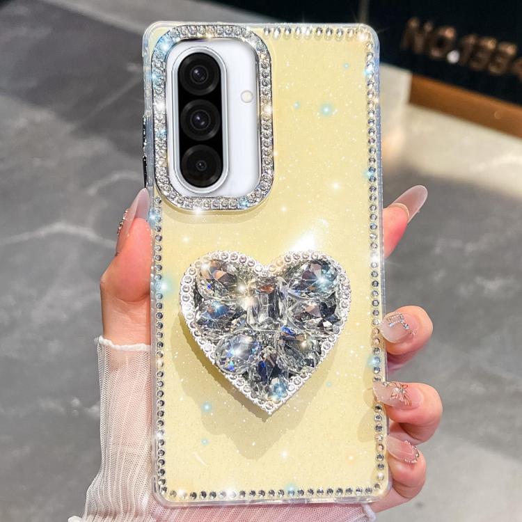 Diamond Glitter Gemstone Heart Holder Phone Case, For Samsung Galaxy S26+ 5G, For Samsung Galaxy S26 Ultra 5G, For Samsung Galaxy S26 5G, For Samsung Galaxy A07 5G, For Samsung Galaxy A17 5G, For Samsung Galaxy A56 5G, For Samsung Galaxy A26 5G        ...