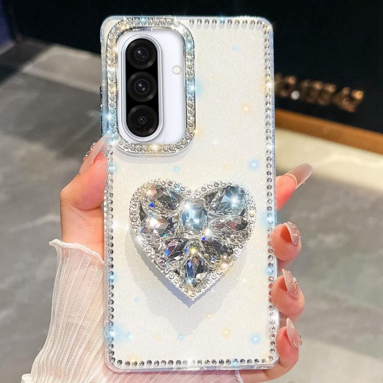 Diamond Glitter Gemstone Heart Holder Phone Case, For Samsung Galaxy S26+ 5G, For Samsung Galaxy S26 Ultra 5G, For Samsung Galaxy S26 5G, For Samsung Galaxy A07 5G, For Samsung Galaxy A17 5G, For Samsung Galaxy A56 5G, For Samsung Galaxy A26 5G        ...