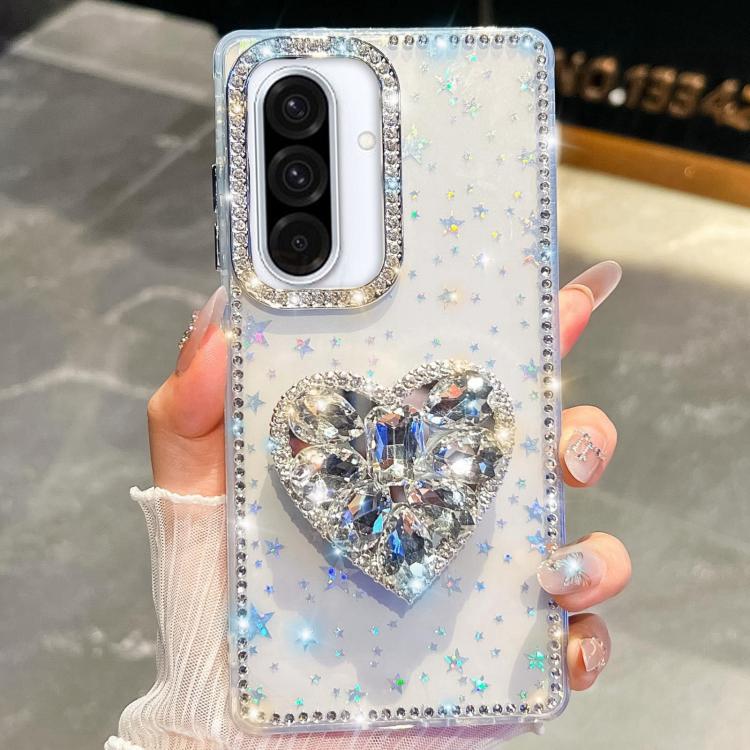 Diamond Glitter Gemstone Heart Holder Phone Case, For Samsung Galaxy S26+ 5G, For Samsung Galaxy S26 Ultra 5G, For Samsung Galaxy S26 5G, For Samsung Galaxy A07 5G, For Samsung Galaxy A17 5G, For Samsung Galaxy A56 5G, For Samsung Galaxy A26 5G        ...
