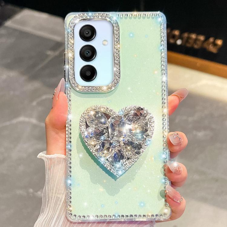 Diamond Glitter Gemstone Heart Holder Phone Case, For Samsung Galaxy S25 5G, For Samsung Galaxy S25+ 5G, For Samsung Galaxy S25 Ultra 5G, For Samsung Galaxy A16 5G, For Samsung Galaxy S24 FE 5G, For Samsung Galaxy A15 5G, For Samsung Galaxy A55 5G     ...