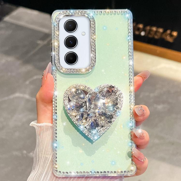 Diamond Glitter Gemstone Heart Holder Phone Case, For Samsung Galaxy S25 5G, For Samsung Galaxy S25+ 5G, For Samsung Galaxy S25 Ultra 5G, For Samsung Galaxy A16 5G, For Samsung Galaxy S24 FE 5G, For Samsung Galaxy A15 5G, For Samsung Galaxy A55 5G     ...