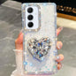 Diamond Glitter Gemstone Heart Holder Phone Case, For Samsung Galaxy S25 5G, For Samsung Galaxy S25+ 5G, For Samsung Galaxy S25 Ultra 5G, For Samsung Galaxy A16 5G, For Samsung Galaxy S24 FE 5G, For Samsung Galaxy A15 5G, For Samsung Galaxy A55 5G     ...