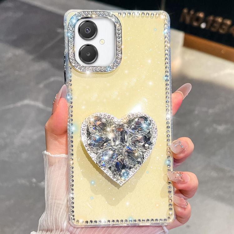 Diamond Glitter Gemstone Heart Holder Phone Case, For Samsung Galaxy S26+ 5G, For Samsung Galaxy S26 Ultra 5G, For Samsung Galaxy S26 5G, For Samsung Galaxy A07 5G, For Samsung Galaxy A17 5G, For Samsung Galaxy A56 5G, For Samsung Galaxy A26 5G        ...