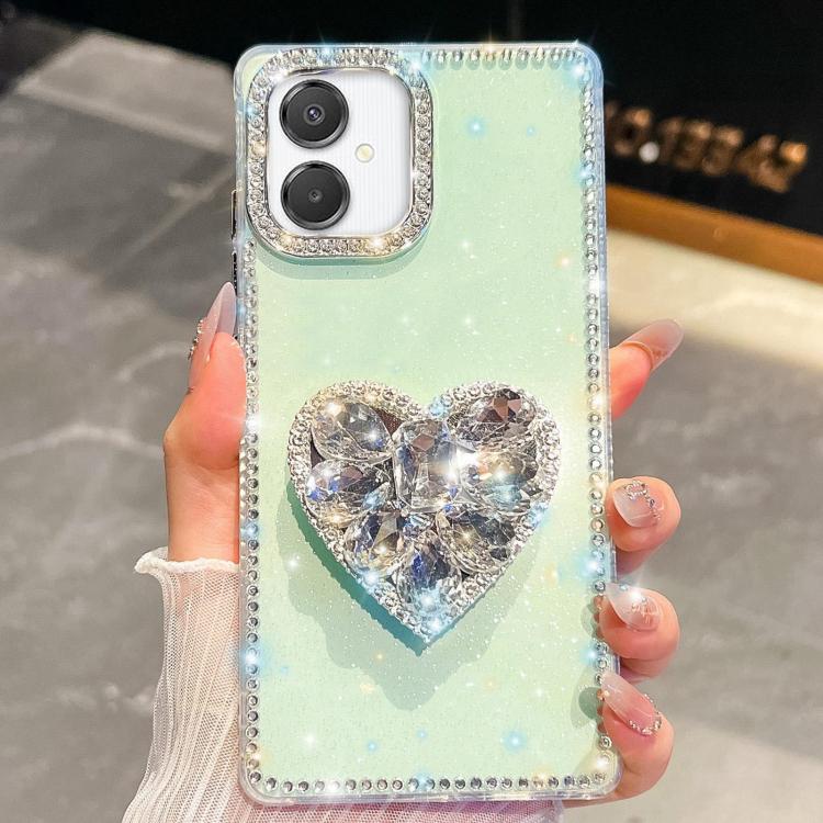 Diamond Glitter Gemstone Heart Holder Phone Case, For Samsung Galaxy S26+ 5G, For Samsung Galaxy S26 Ultra 5G, For Samsung Galaxy S26 5G, For Samsung Galaxy A07 5G, For Samsung Galaxy A17 5G, For Samsung Galaxy A56 5G, For Samsung Galaxy A26 5G        ...