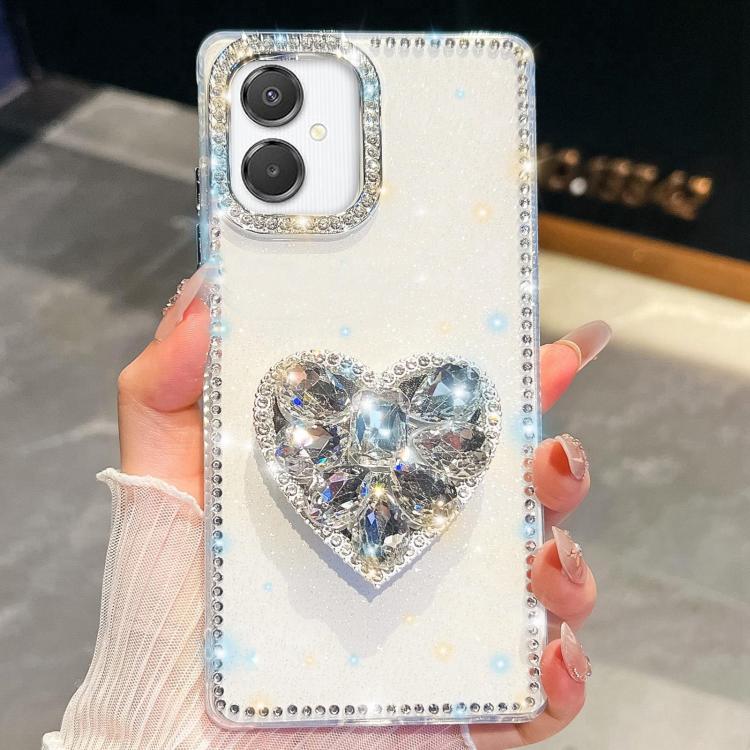 Diamond Glitter Gemstone Heart Holder Phone Case, For Samsung Galaxy S26+ 5G, For Samsung Galaxy S26 Ultra 5G, For Samsung Galaxy S26 5G, For Samsung Galaxy A07 5G, For Samsung Galaxy A17 5G, For Samsung Galaxy A56 5G, For Samsung Galaxy A26 5G        ...