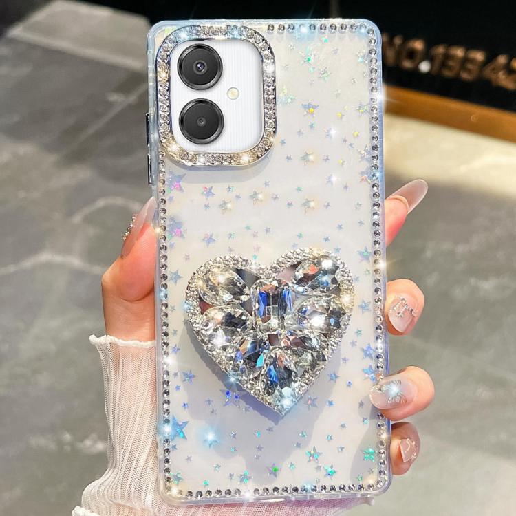 Diamond Glitter Gemstone Heart Holder Phone Case, For Samsung Galaxy S26+ 5G, For Samsung Galaxy S26 Ultra 5G, For Samsung Galaxy S26 5G, For Samsung Galaxy A07 5G, For Samsung Galaxy A17 5G, For Samsung Galaxy A56 5G, For Samsung Galaxy A26 5G        ...
