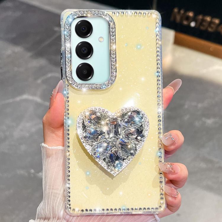 Diamond Glitter Gemstone Heart Holder Phone Case, For Samsung Galaxy S26+ 5G, For Samsung Galaxy S26 Ultra 5G, For Samsung Galaxy S26 5G, For Samsung Galaxy A07 5G, For Samsung Galaxy A17 5G, For Samsung Galaxy A56 5G, For Samsung Galaxy A26 5G        ...
