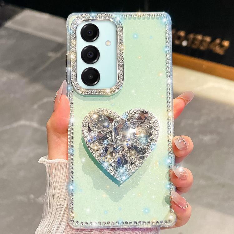 Diamond Glitter Gemstone Heart Holder Phone Case, For Samsung Galaxy S26+ 5G, For Samsung Galaxy S26 Ultra 5G, For Samsung Galaxy S26 5G, For Samsung Galaxy A07 5G, For Samsung Galaxy A17 5G, For Samsung Galaxy A56 5G, For Samsung Galaxy A26 5G        ...