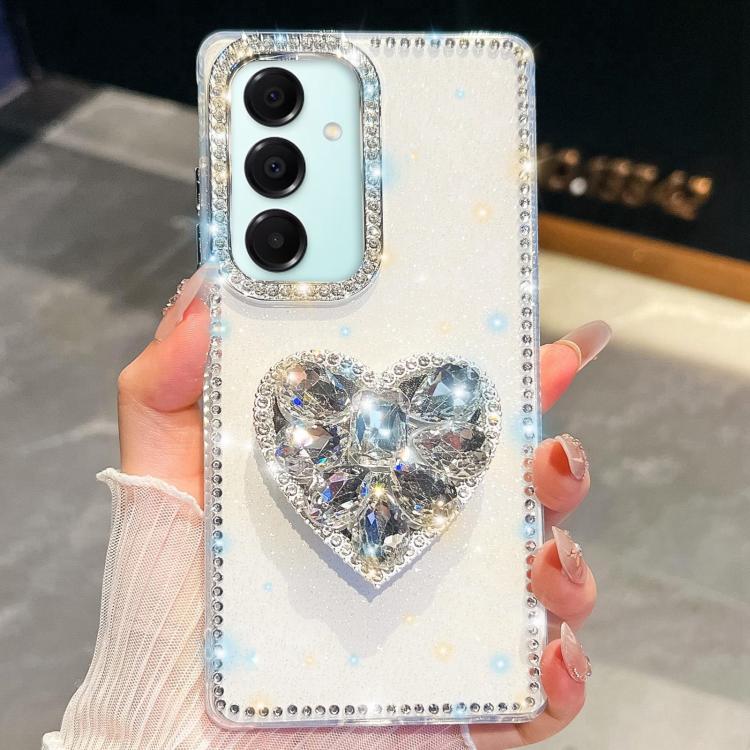Diamond Glitter Gemstone Heart Holder Phone Case, For Samsung Galaxy S26+ 5G, For Samsung Galaxy S26 Ultra 5G, For Samsung Galaxy S26 5G, For Samsung Galaxy A07 5G, For Samsung Galaxy A17 5G, For Samsung Galaxy A56 5G, For Samsung Galaxy A26 5G        ...