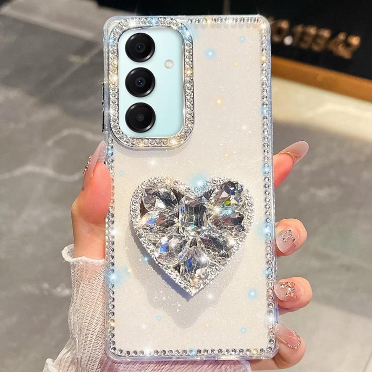 Diamond Glitter Gemstone Heart Holder Phone Case, For Samsung Galaxy S26+ 5G, For Samsung Galaxy S26 Ultra 5G, For Samsung Galaxy S26 5G, For Samsung Galaxy A07 5G, For Samsung Galaxy A17 5G, For Samsung Galaxy A56 5G, For Samsung Galaxy A26 5G        ...