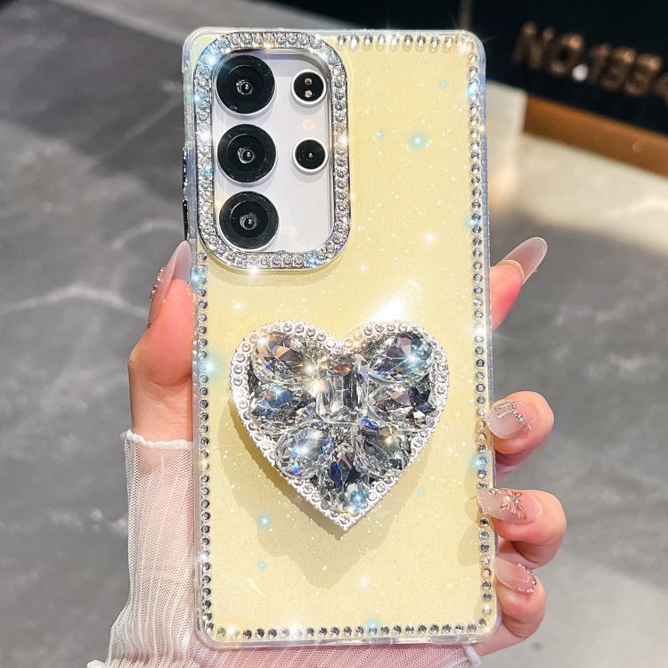 Diamond Glitter Gemstone Heart Holder Phone Case, For Samsung Galaxy S26+ 5G, For Samsung Galaxy S26 Ultra 5G, For Samsung Galaxy S26 5G, For Samsung Galaxy A07 5G, For Samsung Galaxy A17 5G, For Samsung Galaxy A56 5G, For Samsung Galaxy A26 5G        ...