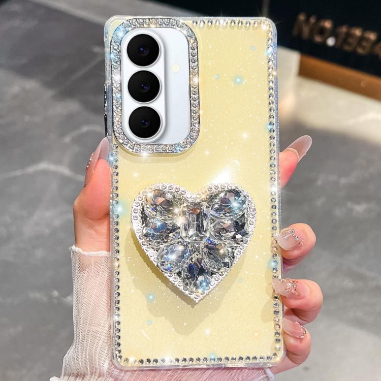 Diamond Glitter Gemstone Heart Holder Phone Case, For Samsung Galaxy S26+ 5G, For Samsung Galaxy S26 Ultra 5G, For Samsung Galaxy S26 5G, For Samsung Galaxy A07 5G, For Samsung Galaxy A17 5G, For Samsung Galaxy A56 5G, For Samsung Galaxy A26 5G        ...