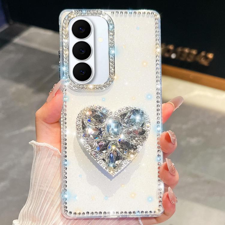 Diamond Glitter Gemstone Heart Holder Phone Case, For Samsung Galaxy S26+ 5G, For Samsung Galaxy S26 Ultra 5G, For Samsung Galaxy S26 5G, For Samsung Galaxy A07 5G, For Samsung Galaxy A17 5G, For Samsung Galaxy A56 5G, For Samsung Galaxy A26 5G        ...