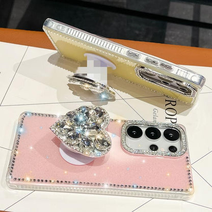 Diamond Glitter Gemstone Heart Holder Phone Case, For Samsung Galaxy S25 5G, For Samsung Galaxy S25+ 5G, For Samsung Galaxy S25 Ultra 5G, For Samsung Galaxy A16 5G, For Samsung Galaxy S24 FE 5G, For Samsung Galaxy A15 5G, For Samsung Galaxy A55 5G     ...