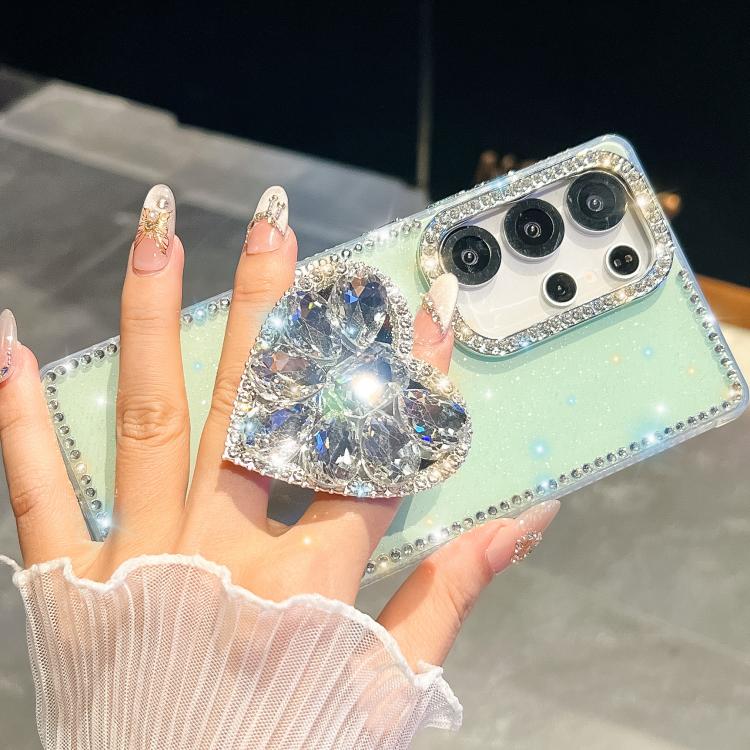 Diamond Glitter Gemstone Heart Holder Phone Case, For Samsung Galaxy S25 5G, For Samsung Galaxy S25+ 5G, For Samsung Galaxy S25 Ultra 5G, For Samsung Galaxy A16 5G, For Samsung Galaxy S24 FE 5G, For Samsung Galaxy A15 5G, For Samsung Galaxy A55 5G     ...