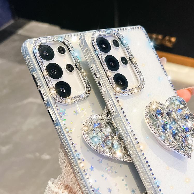 Diamond Glitter Gemstone Heart Holder Phone Case, For Samsung Galaxy S26+ 5G, For Samsung Galaxy S26 Ultra 5G, For Samsung Galaxy S26 5G, For Samsung Galaxy A07 5G, For Samsung Galaxy A17 5G, For Samsung Galaxy A56 5G, For Samsung Galaxy A26 5G        ...