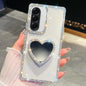 Diamond Glitter Mirror Heart Holder Phone Case, For Samsung Galaxy S26+ 5G, For Samsung Galaxy S26 Ultra 5G, For Samsung Galaxy S26 5G, For Samsung Galaxy A07 5G, For Samsung Galaxy A17 5G, For Samsung Galaxy A56 5G, For Samsung Galaxy A26 5G          ...