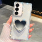 Diamond Glitter Mirror Heart Holder Phone Case, For Samsung Galaxy S25 5G, For Samsung Galaxy S25+ 5G, For Samsung Galaxy S25 Ultra 5G, For Samsung Galaxy A16 5G, For Samsung Galaxy S24 FE 5G, For Samsung Galaxy A15 5G, For Samsung Galaxy A55 5G       ...