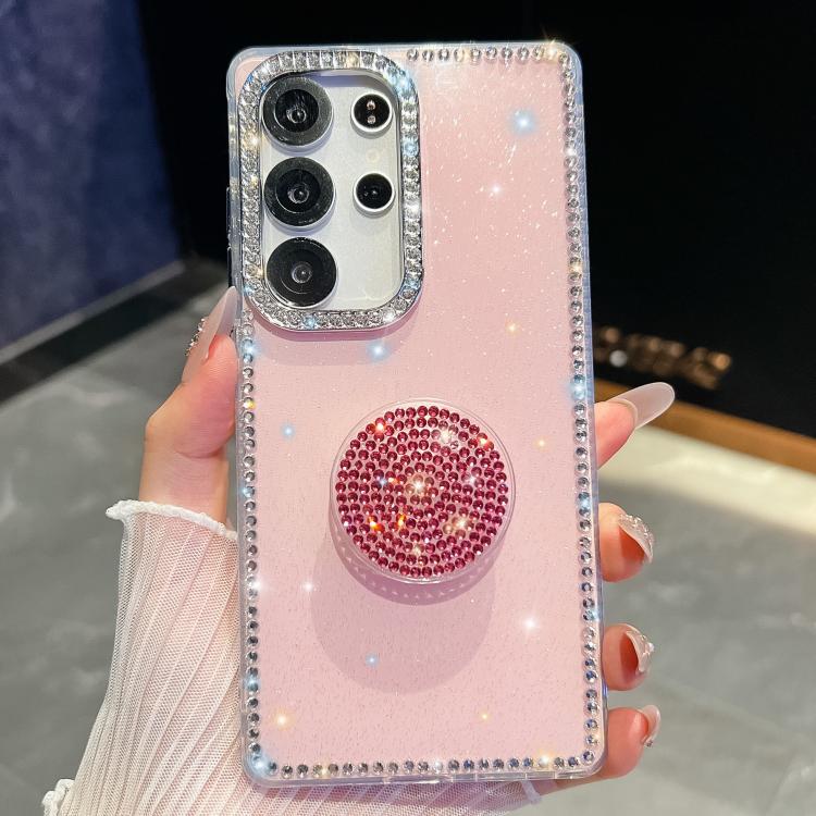 Diamond Glitter Diamond Round Holder Phone Case, For Samsung Galaxy S25 5G, For Samsung Galaxy S25+ 5G, For Samsung Galaxy S25 Ultra 5G, For Samsung Galaxy A16 5G, For Samsung Galaxy S24 FE 5G, For Samsung Galaxy A15 5G, For Samsung Galaxy A55 5G      ...