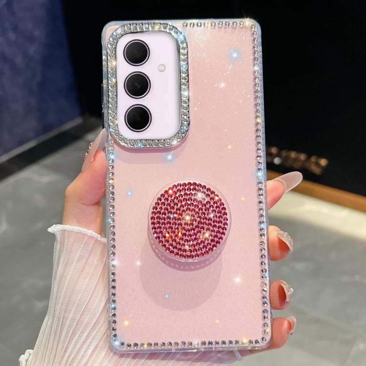 Diamond Glitter Diamond Round Holder Phone Case, For Samsung Galaxy S25 5G, For Samsung Galaxy S25+ 5G, For Samsung Galaxy S25 Ultra 5G, For Samsung Galaxy A16 5G, For Samsung Galaxy S24 FE 5G, For Samsung Galaxy A15 5G, For Samsung Galaxy A55 5G      ...