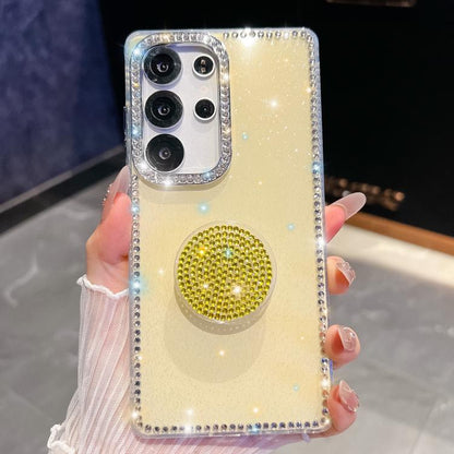 Diamond Glitter Diamond Round Holder Phone Case, For Samsung Galaxy S24 Ultra 5G, For Samsung Galaxy S24+ 5G, For Samsung Galaxy S24 5G, For Samsung Galaxy S23 Ultra 5G