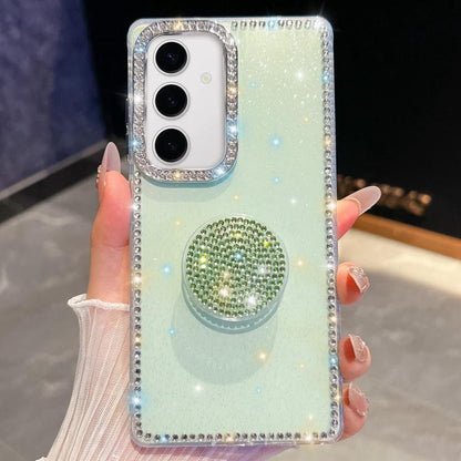 Diamond Glitter Diamond Round Holder Phone Case, For Samsung Galaxy S24 Ultra 5G, For Samsung Galaxy S24+ 5G, For Samsung Galaxy S24 5G, For Samsung Galaxy S23 Ultra 5G
