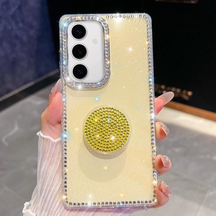 Diamond Glitter Diamond Round Holder Phone Case, For Samsung Galaxy S24 Ultra 5G, For Samsung Galaxy S24+ 5G, For Samsung Galaxy S24 5G, For Samsung Galaxy S23 Ultra 5G