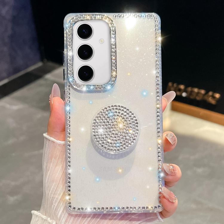 Diamond Glitter Diamond Round Holder Phone Case, For Samsung Galaxy S24 Ultra 5G, For Samsung Galaxy S24+ 5G, For Samsung Galaxy S24 5G, For Samsung Galaxy S23 Ultra 5G