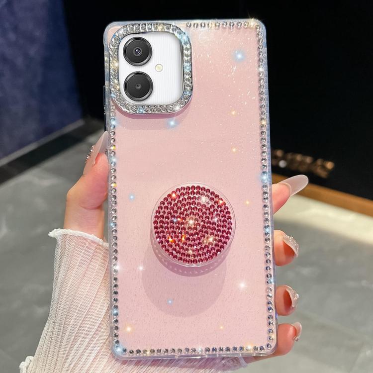 Diamond Glitter Diamond Round Holder Phone Case, : For Samsung Galaxy S26+ 5G, For Samsung Galaxy S26 Ultra 5G, For Samsung Galaxy S26 5G, For Samsung Galaxy A07 5G, For Samsung Galaxy A17 5G, For Samsung Galaxy A56 5G, For Samsung Galaxy A26 5G       ...