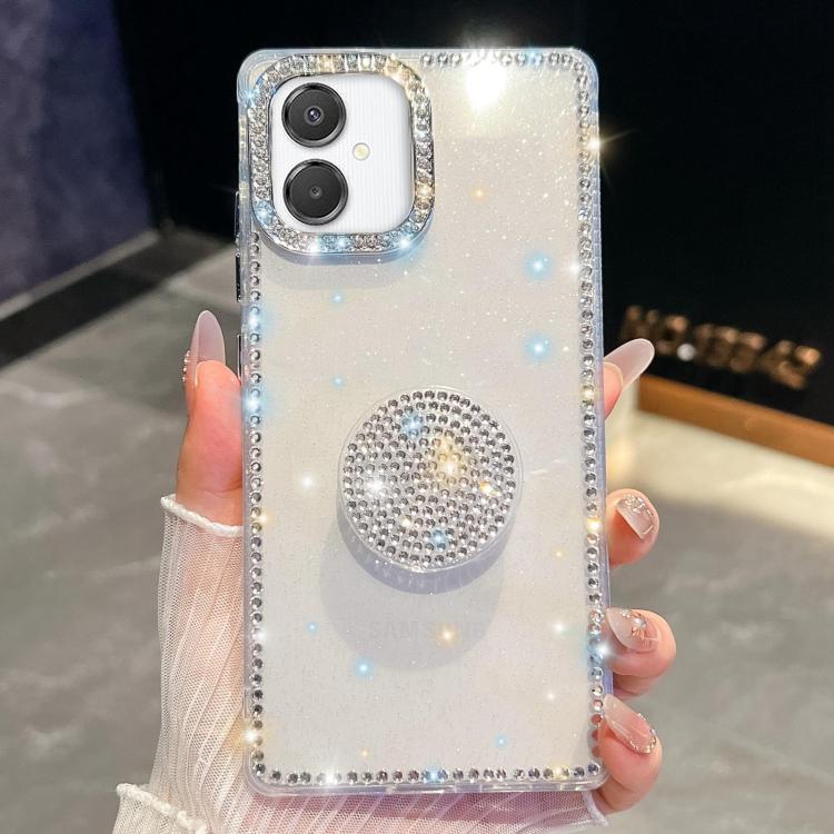 Diamond Glitter Diamond Round Holder Phone Case, : For Samsung Galaxy S26+ 5G, For Samsung Galaxy S26 Ultra 5G, For Samsung Galaxy S26 5G, For Samsung Galaxy A07 5G, For Samsung Galaxy A17 5G, For Samsung Galaxy A56 5G, For Samsung Galaxy A26 5G       ...