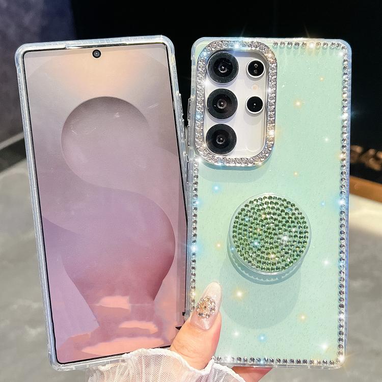 Diamond Glitter Diamond Round Holder Phone Case, For Samsung Galaxy S24 Ultra 5G, For Samsung Galaxy S24+ 5G, For Samsung Galaxy S24 5G, For Samsung Galaxy S23 Ultra 5G