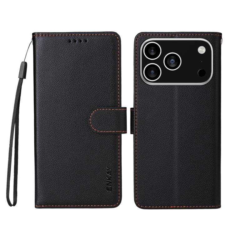 ENKAY RFID Blocking Wallet Kickstand Litchi Texture Leather Phone Case