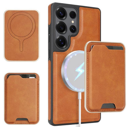 Kalebol Slim MagSafe Ring Magnetic Card Bag Side Sticker Leather Phone Case, For Samsung Galaxy S26 Ultra 5G, For Samsung Galaxy Z Fold7 5G, For Samsung Galaxy S25 Ultra 5G, For Samsung Galaxy Z Fold6, For Samsung Galaxy S24 Ultra 5G                   ...