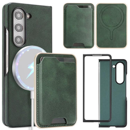 Kalebol Slim MagSafe Ring Magnetic Card Bag Side Sticker Leather Phone Case, For Samsung Galaxy S26 Ultra 5G, For Samsung Galaxy Z Fold7 5G, For Samsung Galaxy S25 Ultra 5G, For Samsung Galaxy Z Fold6, For Samsung Galaxy S24 Ultra 5G                   ...
