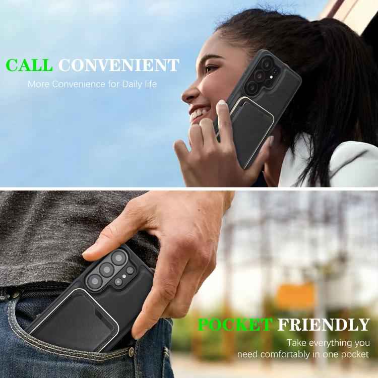 Kalebol Slim MagSafe Ring Magnetic Card Bag Side Sticker Leather Phone Case, For Samsung Galaxy S26 Ultra 5G, For Samsung Galaxy Z Fold7 5G, For Samsung Galaxy S25 Ultra 5G, For Samsung Galaxy Z Fold6, For Samsung Galaxy S24 Ultra 5G                   ...