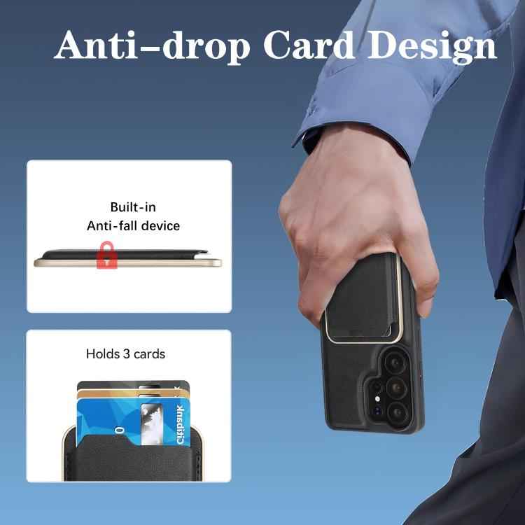 Kalebol Slim MagSafe Ring Magnetic Card Bag Side Sticker Leather Phone Case, For Samsung Galaxy S26 Ultra 5G, For Samsung Galaxy Z Fold7 5G, For Samsung Galaxy S25 Ultra 5G, For Samsung Galaxy Z Fold6, For Samsung Galaxy S24 Ultra 5G                   ...