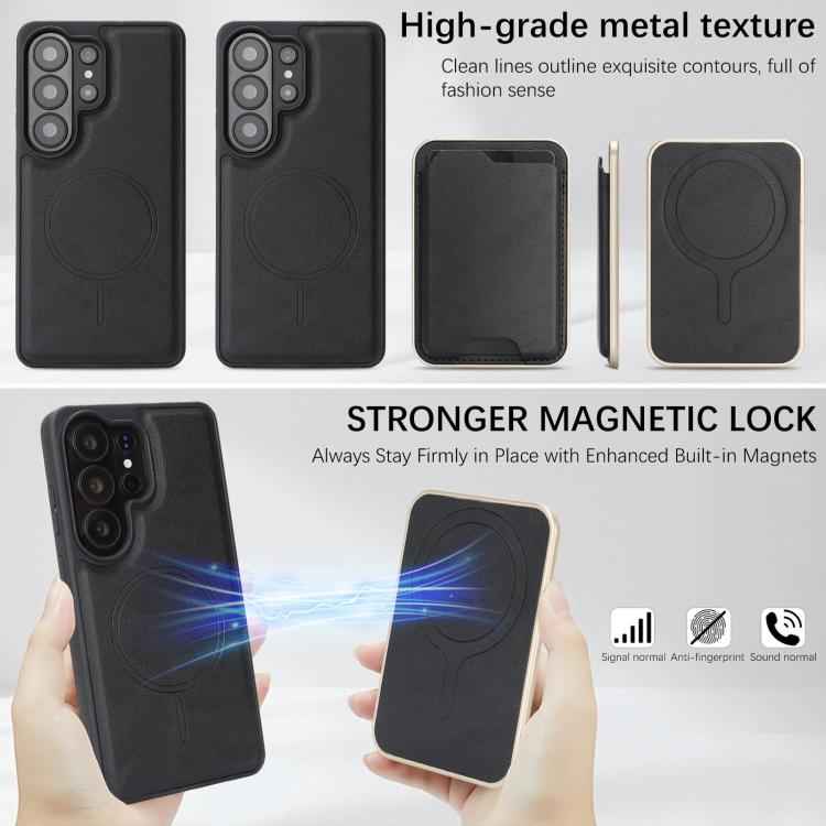 Kalebol Slim MagSafe Ring Magnetic Card Bag Side Sticker Leather Phone Case, For Samsung Galaxy S26 Ultra 5G, For Samsung Galaxy Z Fold7 5G, For Samsung Galaxy S25 Ultra 5G, For Samsung Galaxy Z Fold6, For Samsung Galaxy S24 Ultra 5G                   ...