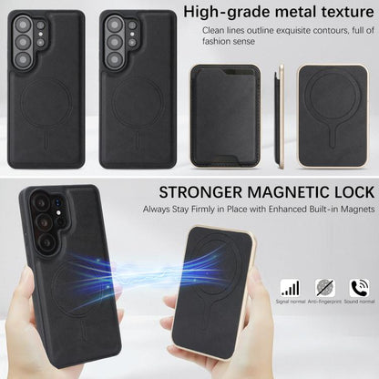 Kalebol Slim MagSafe Ring Magnetic Card Bag Side Sticker Leather Phone Case, For Samsung Galaxy S26 Ultra 5G, For Samsung Galaxy Z Fold7 5G, For Samsung Galaxy S25 Ultra 5G, For Samsung Galaxy Z Fold6, For Samsung Galaxy S24 Ultra 5G                   ...