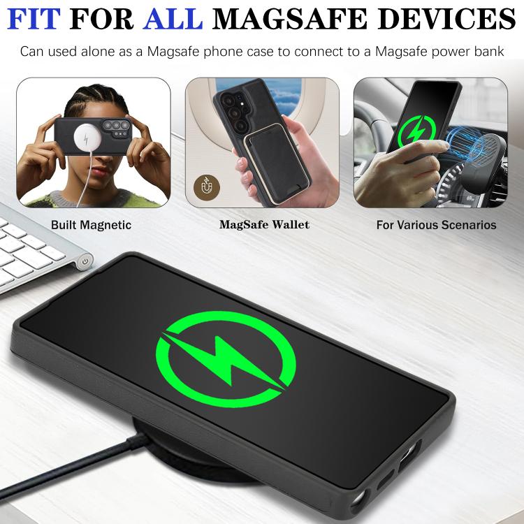 Kalebol Slim MagSafe Ring Magnetic Card Bag Side Sticker Leather Phone Case, For Samsung Galaxy S26 Ultra 5G, For Samsung Galaxy Z Fold7 5G, For Samsung Galaxy S25 Ultra 5G, For Samsung Galaxy Z Fold6, For Samsung Galaxy S24 Ultra 5G                   ...