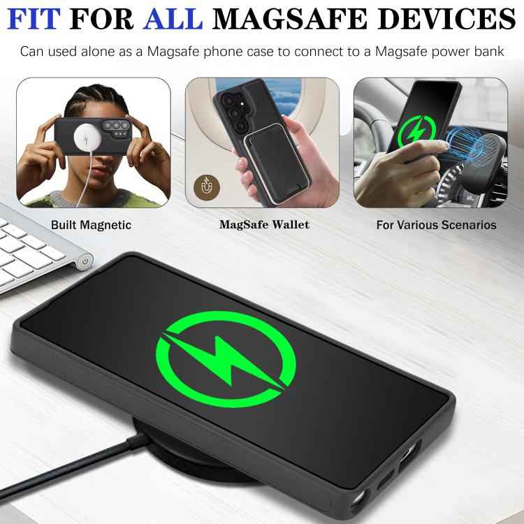 Kalebol Slim MagSafe Ring Magnetic Card Bag Side Sticker Leather Phone Case, For Samsung Galaxy S26 Ultra 5G, For Samsung Galaxy Z Fold7 5G, For Samsung Galaxy S25 Ultra 5G, For Samsung Galaxy Z Fold6, For Samsung Galaxy S24 Ultra 5G                   ...