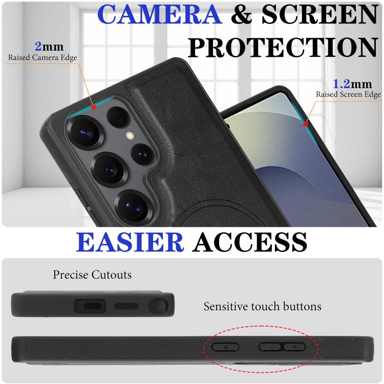 Kalebol Slim MagSafe Ring Magnetic Card Bag Side Sticker Leather Phone Case, For Samsung Galaxy S26 Ultra 5G, For Samsung Galaxy Z Fold7 5G, For Samsung Galaxy S25 Ultra 5G, For Samsung Galaxy Z Fold6, For Samsung Galaxy S24 Ultra 5G                   ...